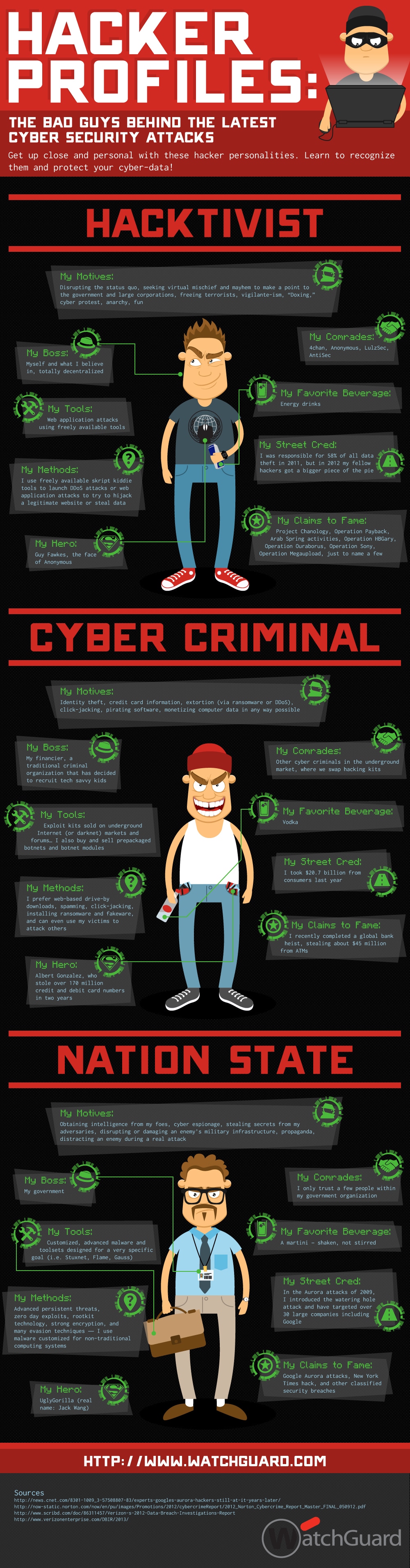 Hacker Profiles Bad Online Security Infographic
