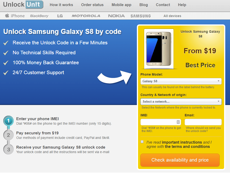 Unlock Samsung Galaxy S8 Smartphone