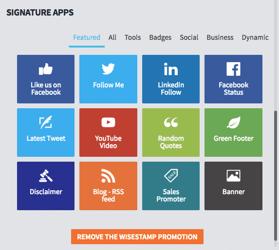 WiseStamp Email Signature Elements 3